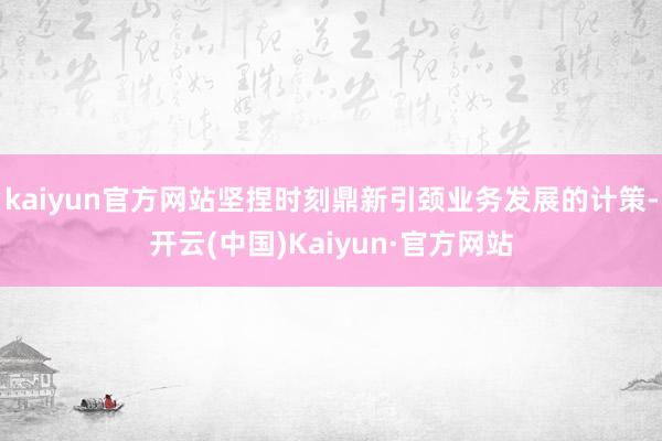 kaiyun官方网站坚捏时刻鼎新引颈业务发展的计策-开云(中国)Kaiyun·官方网站