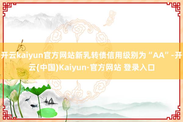 开云kaiyun官方网站新乳转债信用级别为“AA”-开云(中国)Kaiyun·官方网站 登录入口